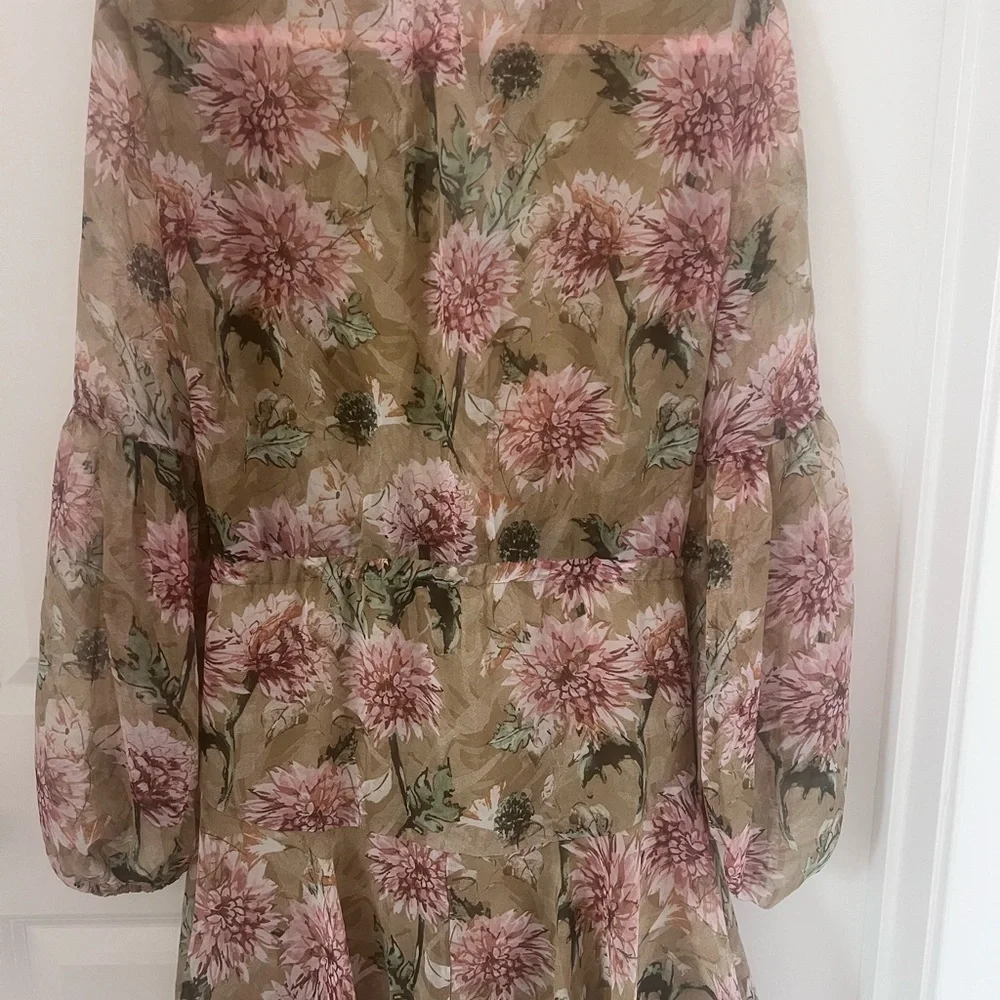 Aakaa Floral Print Women's Dress - Green and Pink - Picture 12 of 13